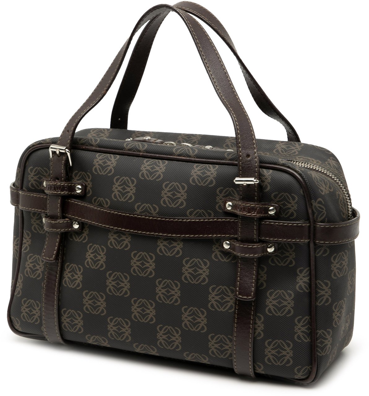 Loewe Anagram Coated Canvas Handbag Bruin