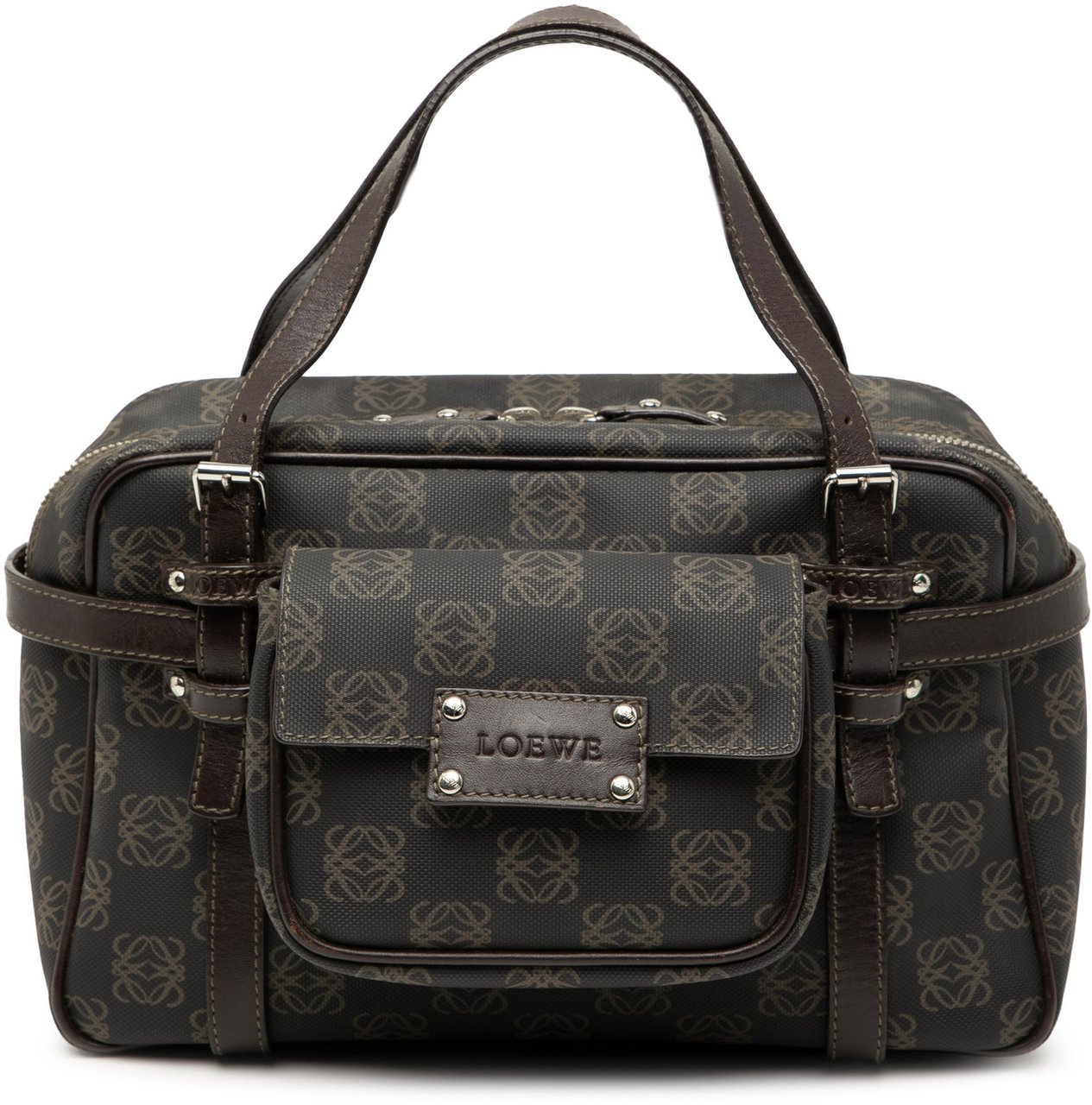 Loewe Anagram Coated Canvas Handbag Bruin