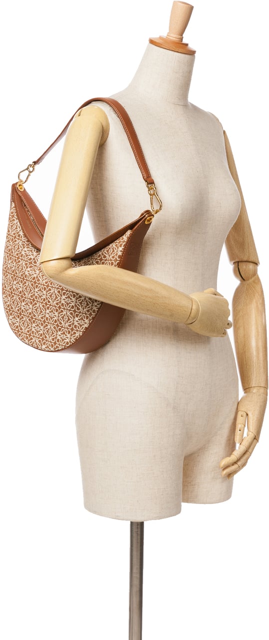 Loewe Anagram Canvas Luna Hobo Bruin