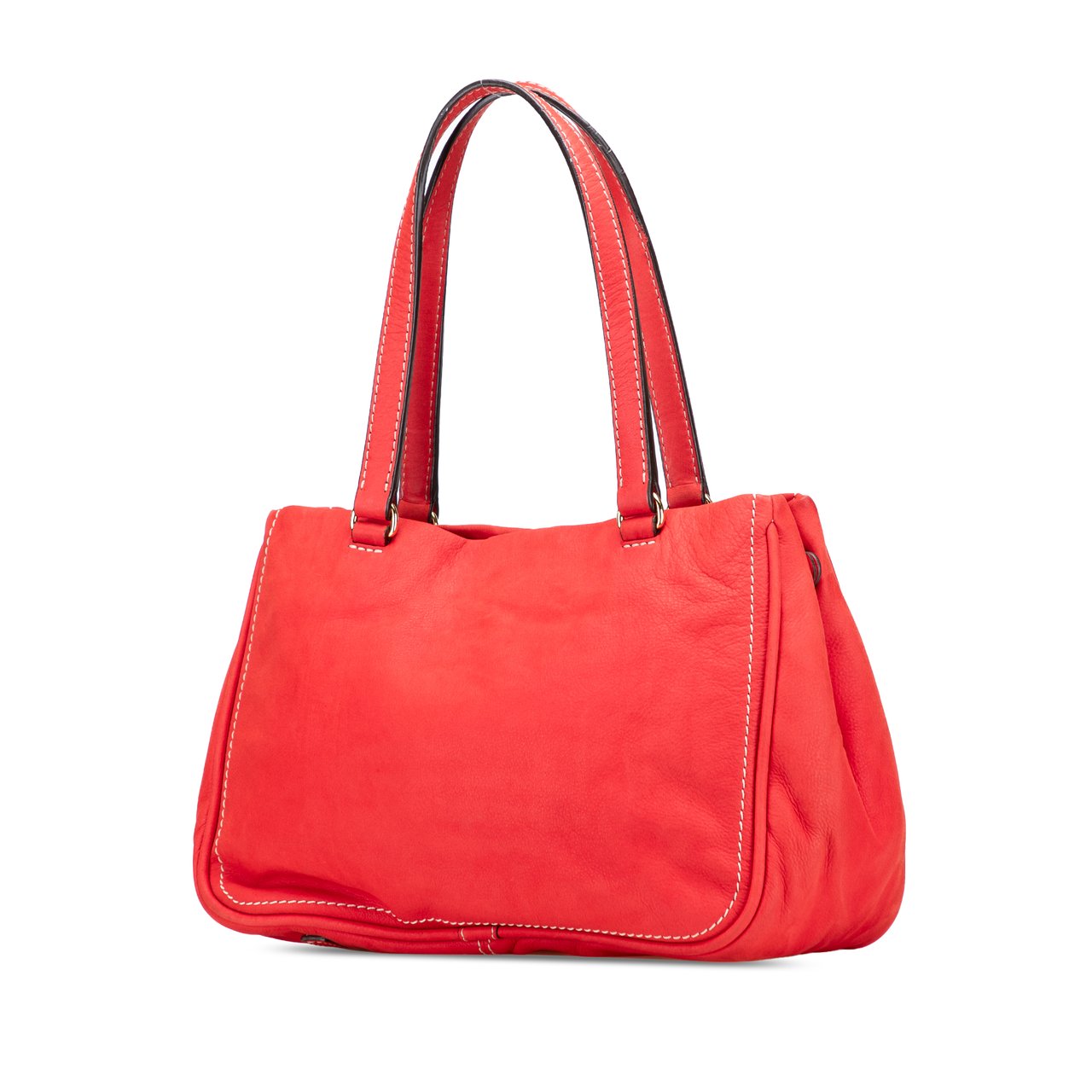 Loewe Nubuck Anagram Madrid Fringe Shoulder Bag Rood