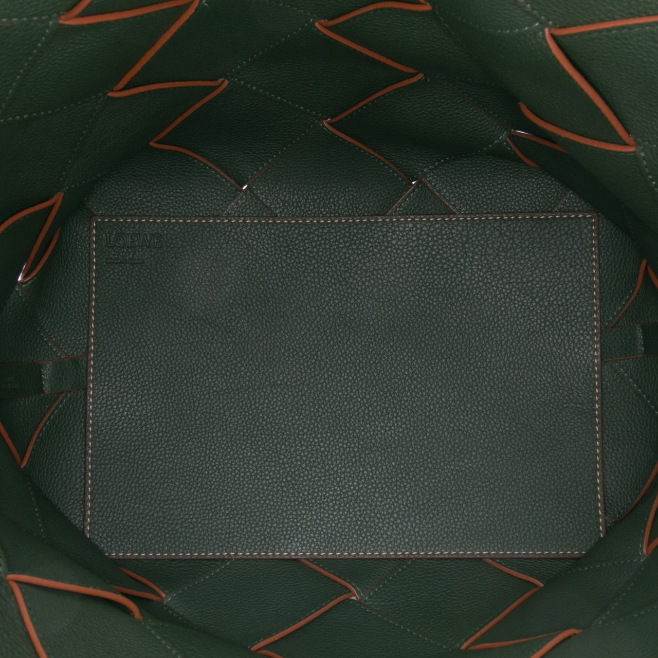 Loewe Small Woven Leather Surplus Basket Bag Groen