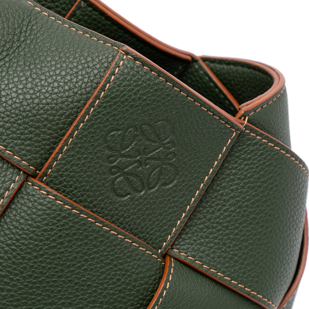 Loewe Small Woven Leather Surplus Basket Bag Groen