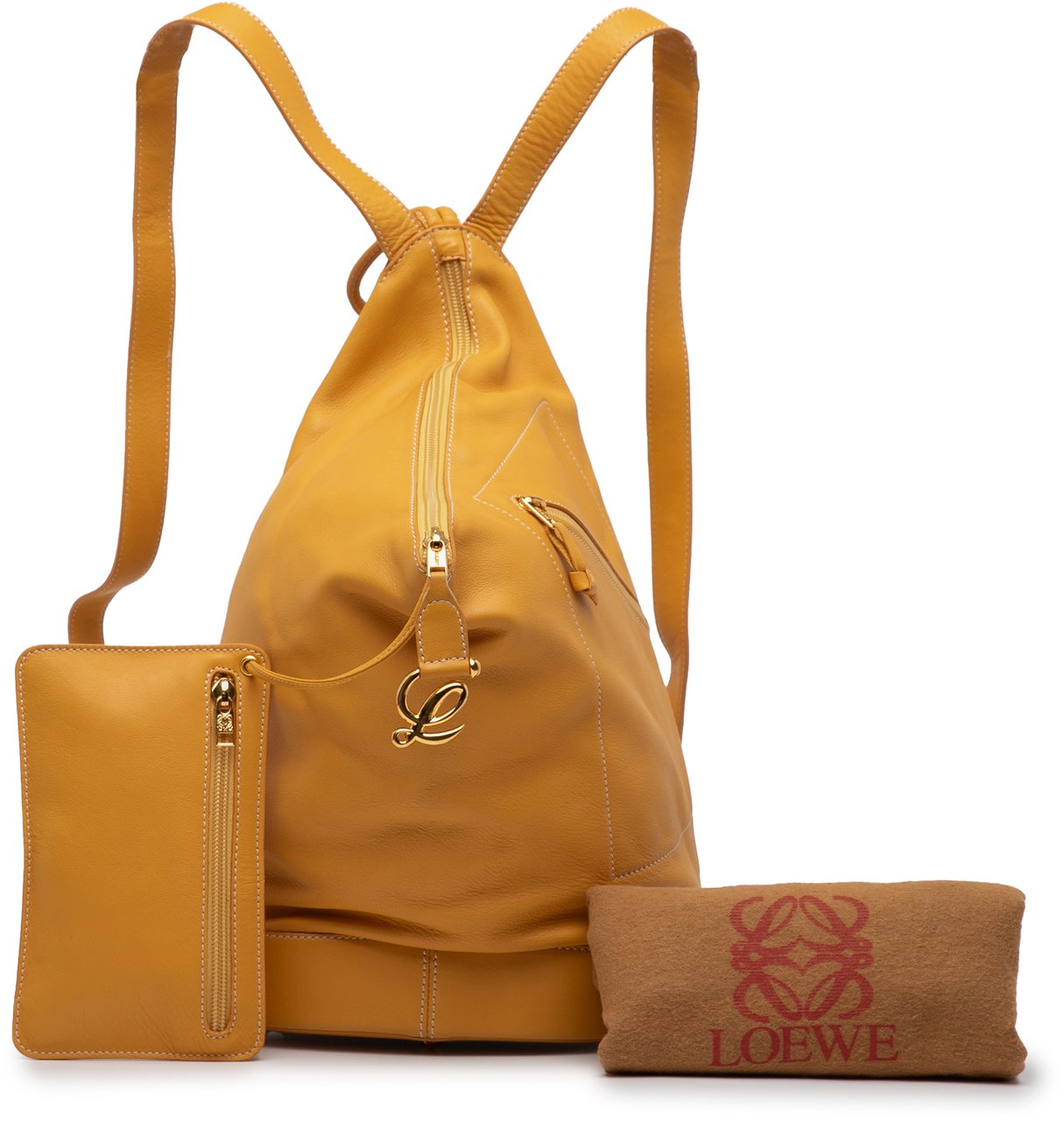 Loewe Leather Anton Backpack Geel