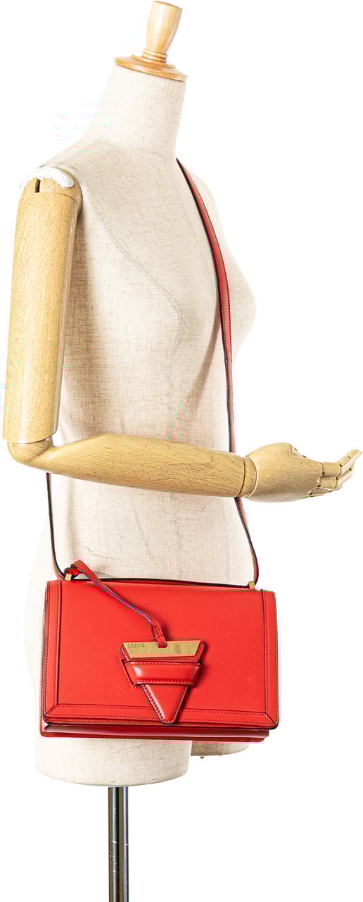 Loewe Medium Leather Barcelona Crossbody Rood