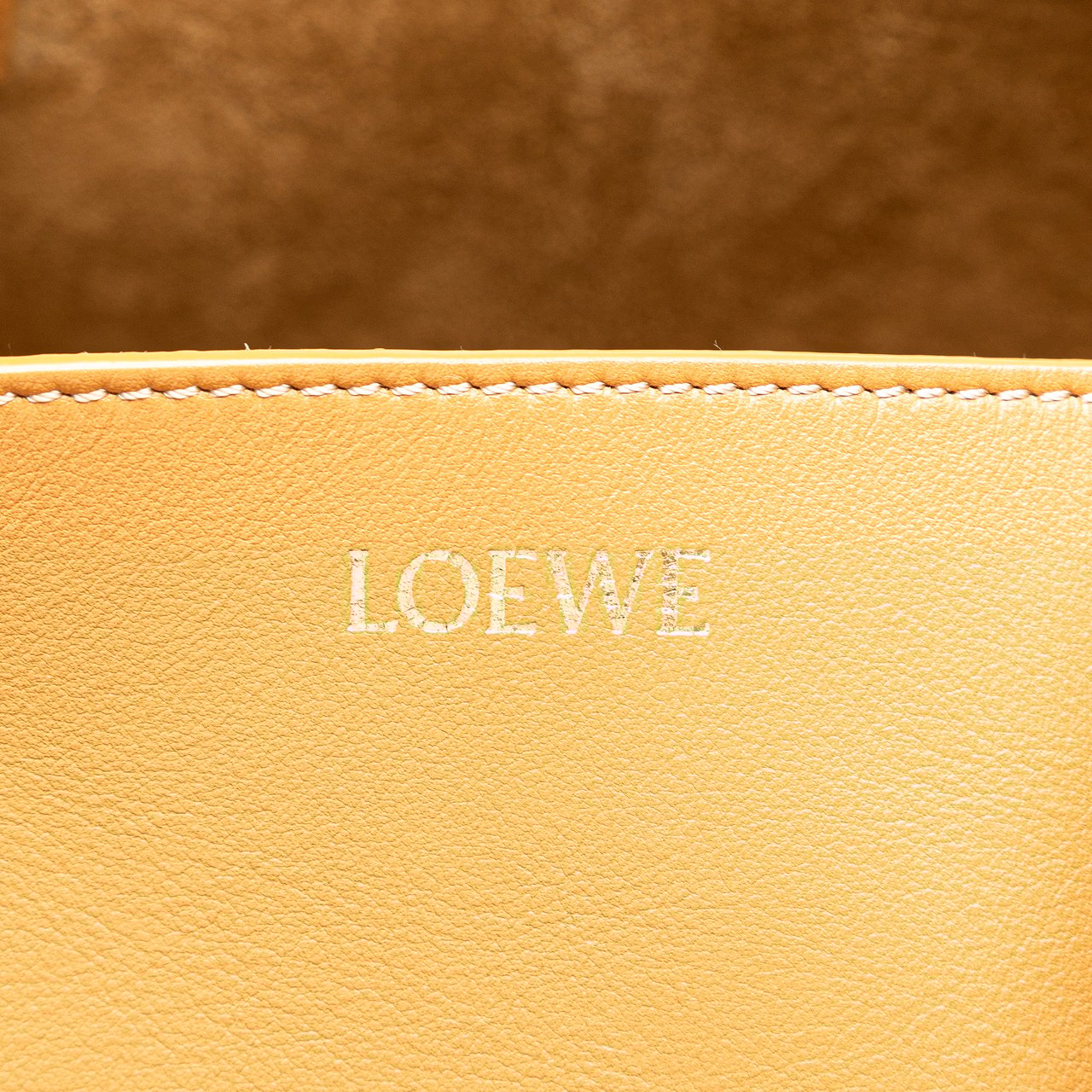 Loewe Medium Shiny Calfskin Puzzle Fold Tote Bruin
