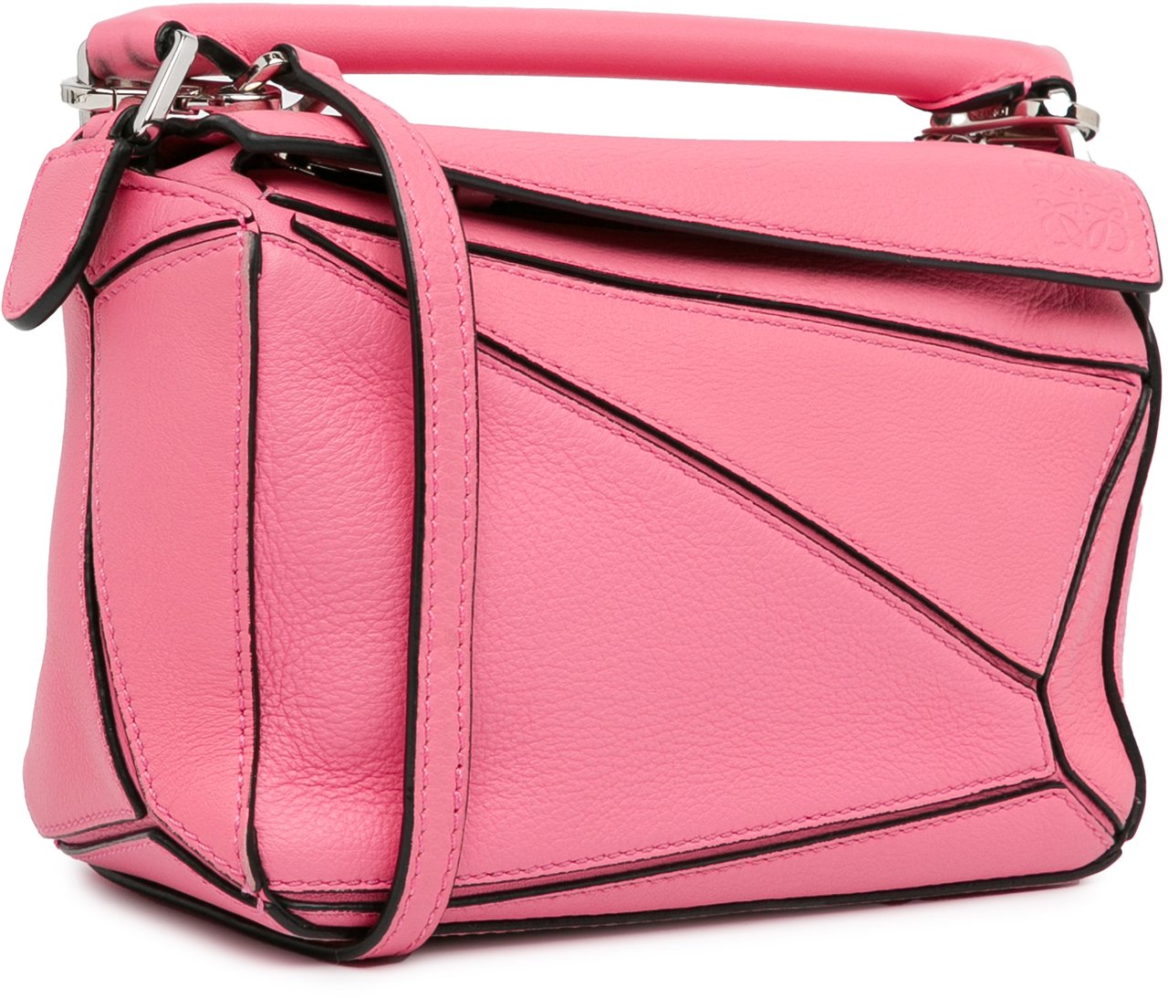 Loewe Mini Calfskin Puzzle Satchel Roze