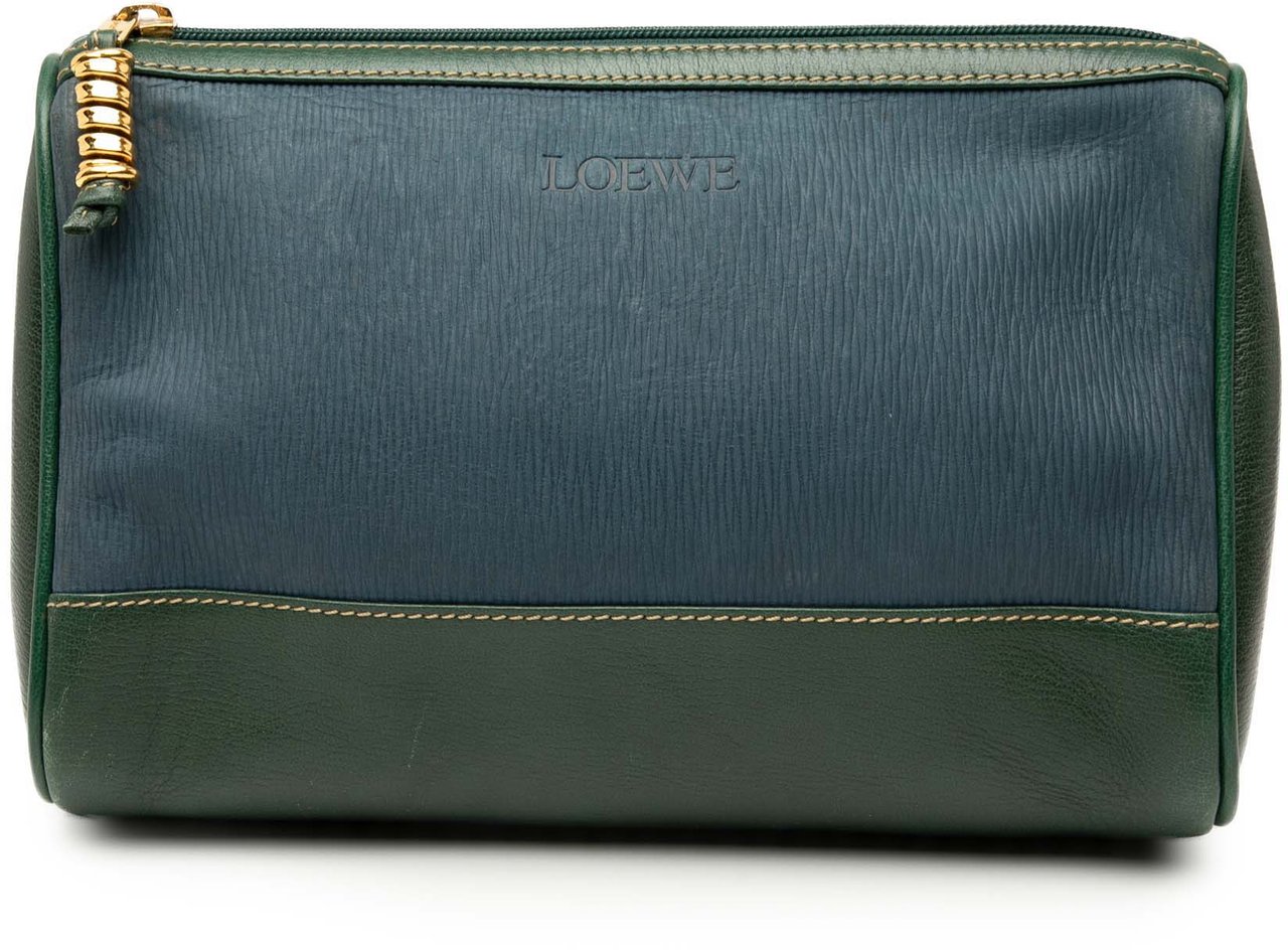 Loewe Leather Velazquez Pouch Blauw