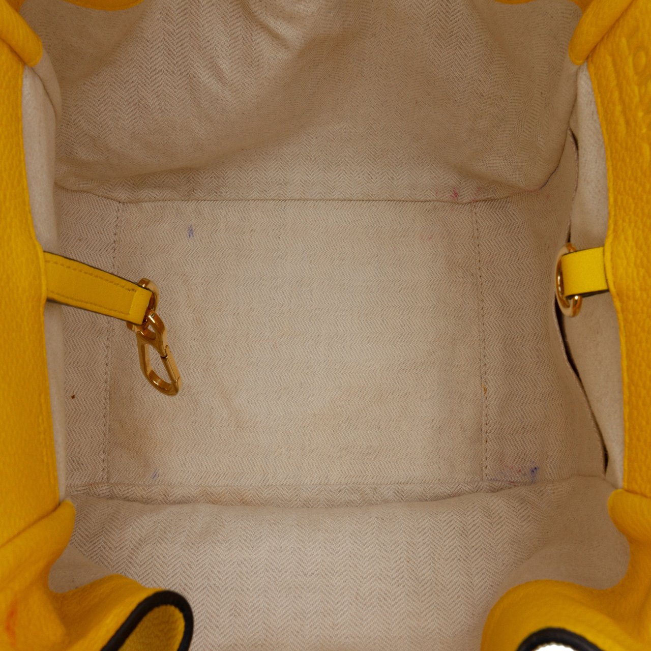 Loewe Small Grained Calfskin Drawstring Hammock Satchel Geel