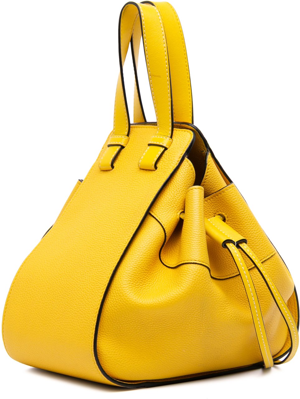 Loewe Small Grained Calfskin Drawstring Hammock Satchel Geel