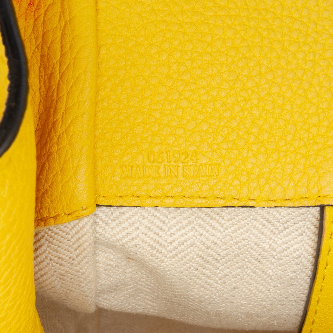 Loewe Small Grained Calfskin Drawstring Hammock Satchel Geel