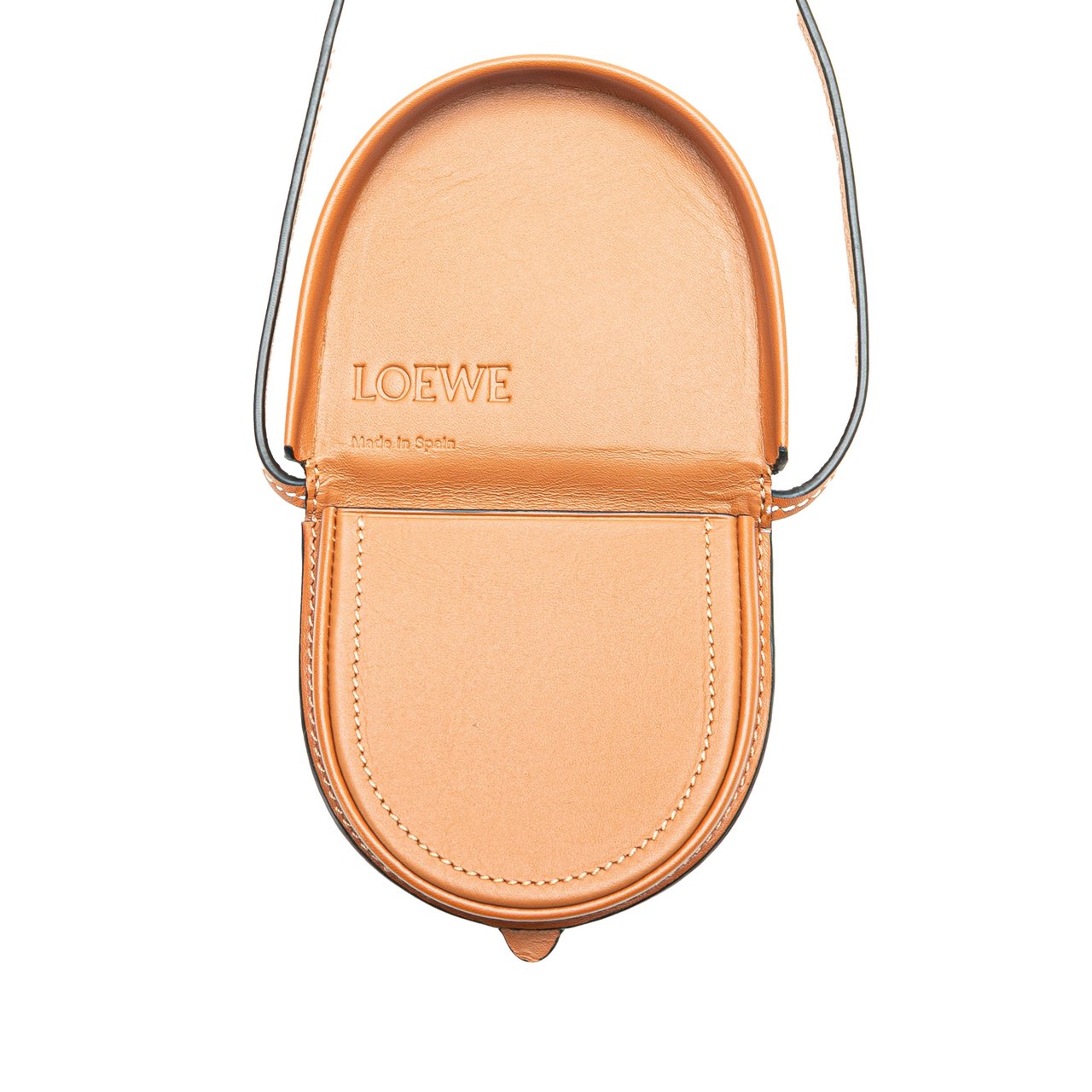 Loewe Mini Soft Calfskin Heel Pouch Bruin