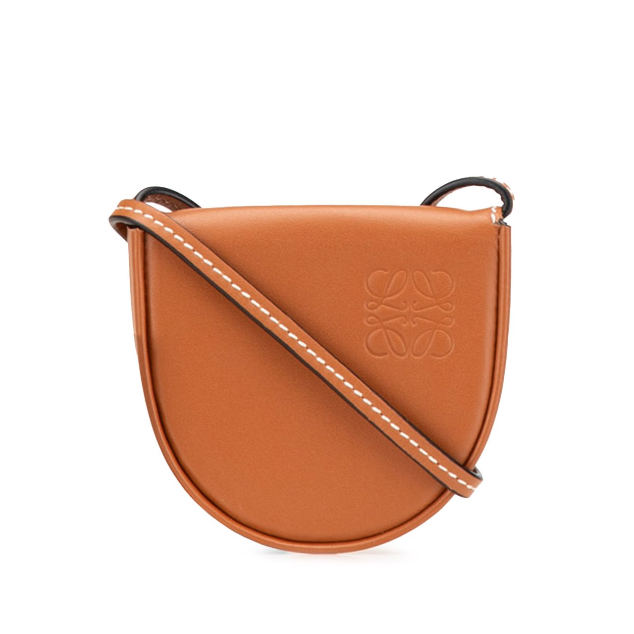 Loewe Mini Soft Calfskin Heel Pouch Bruin