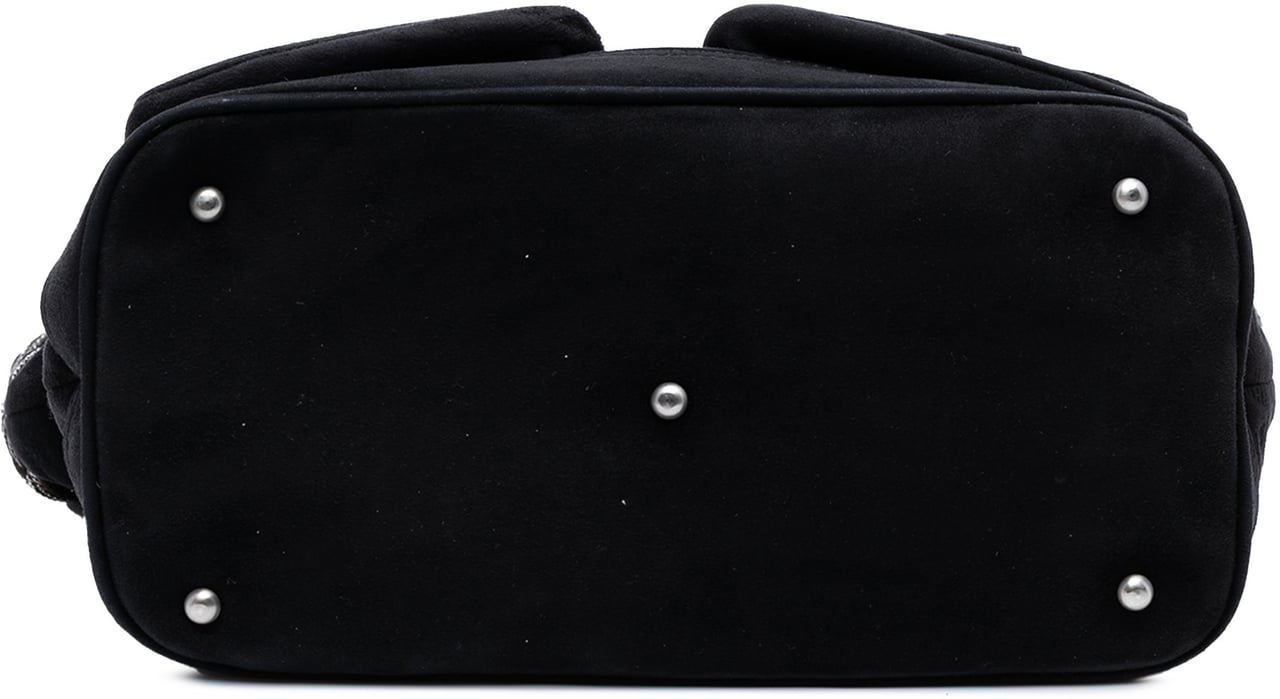 Loewe Suede Braided Chain Pocket Tote Zwart