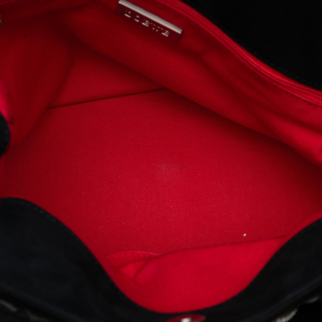 Loewe Suede Braided Chain Pocket Tote Zwart