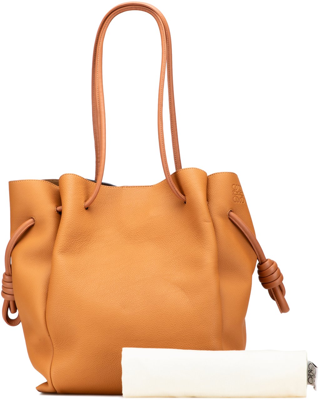 Loewe Medium Leather Flamenco Knot Tote Bruin