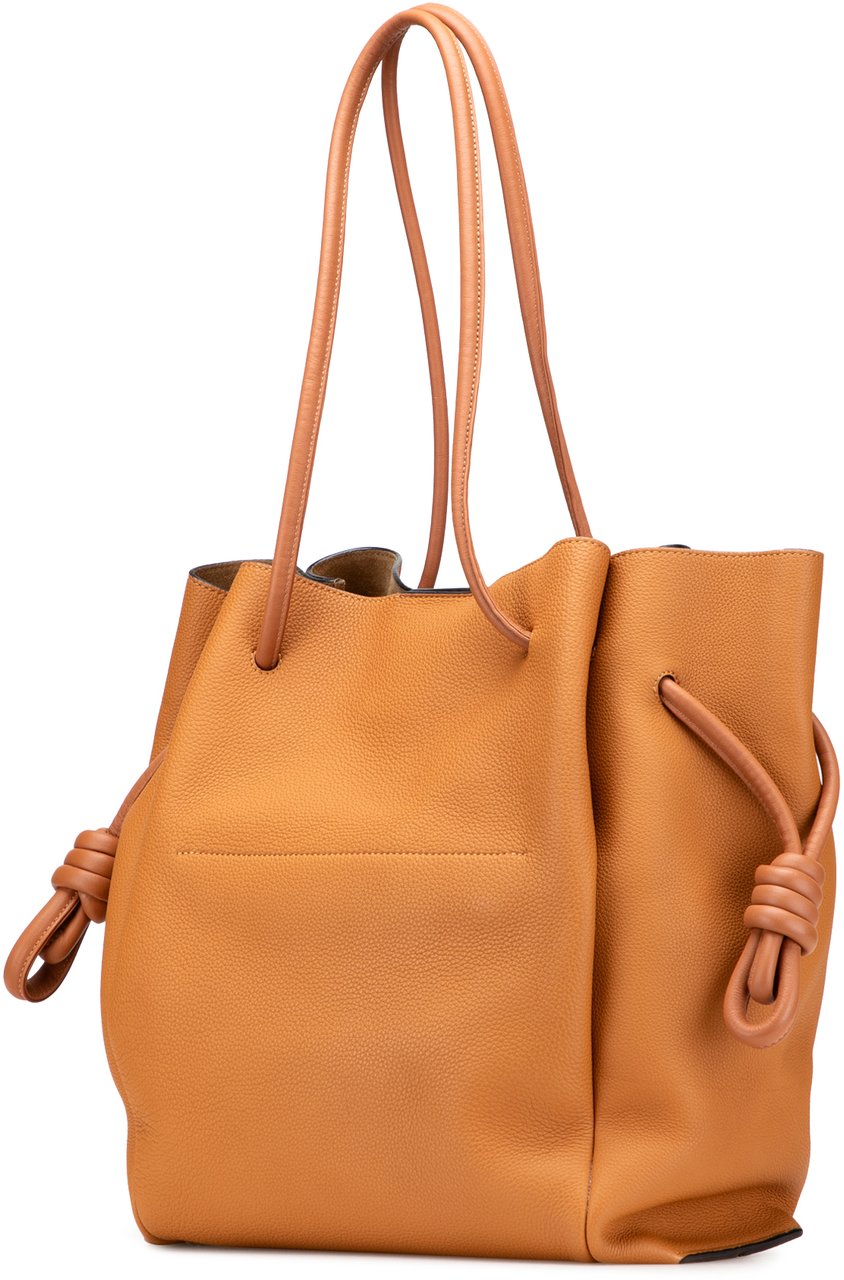 Loewe Medium Leather Flamenco Knot Tote Bruin