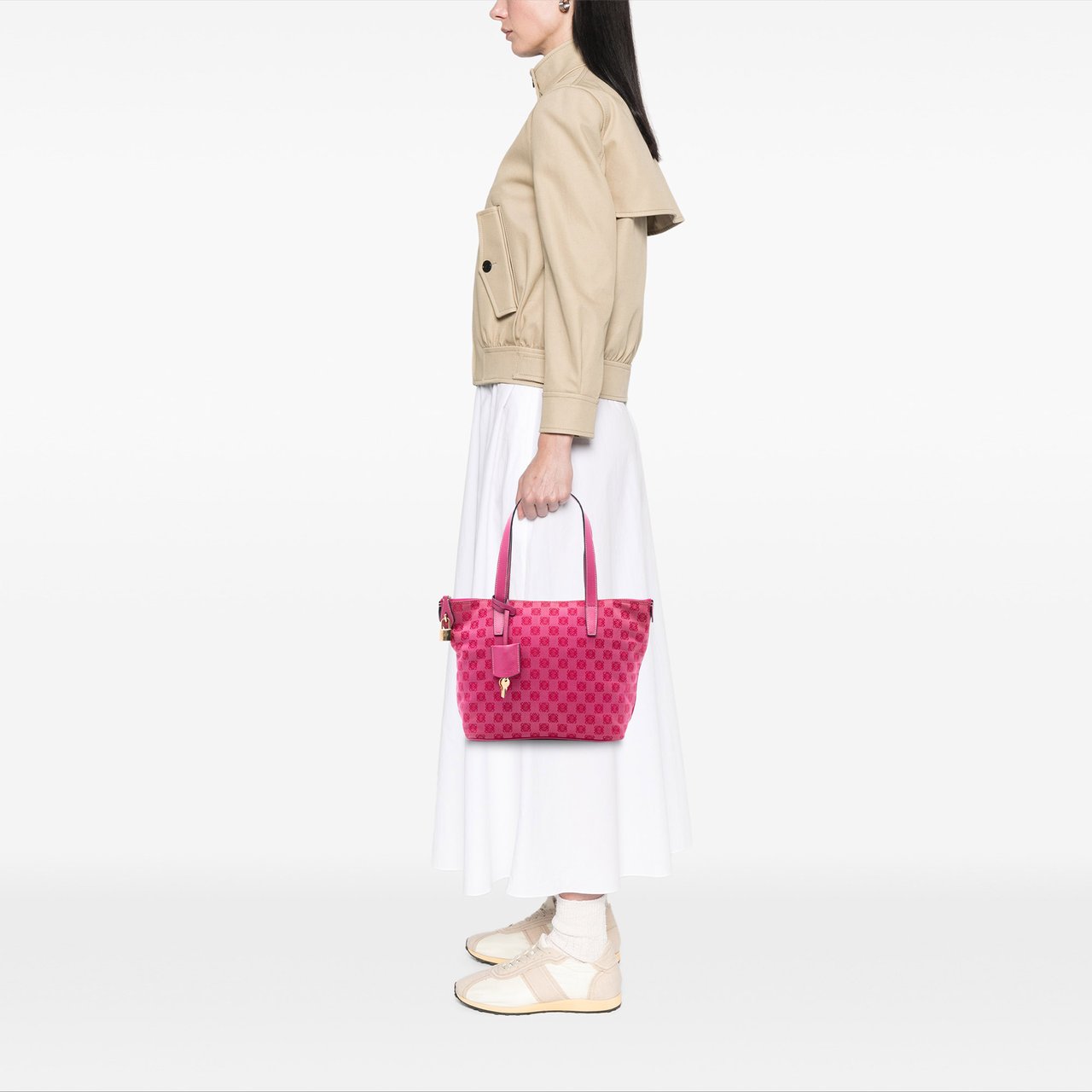 Loewe Anagram Canvas Tote Roze
