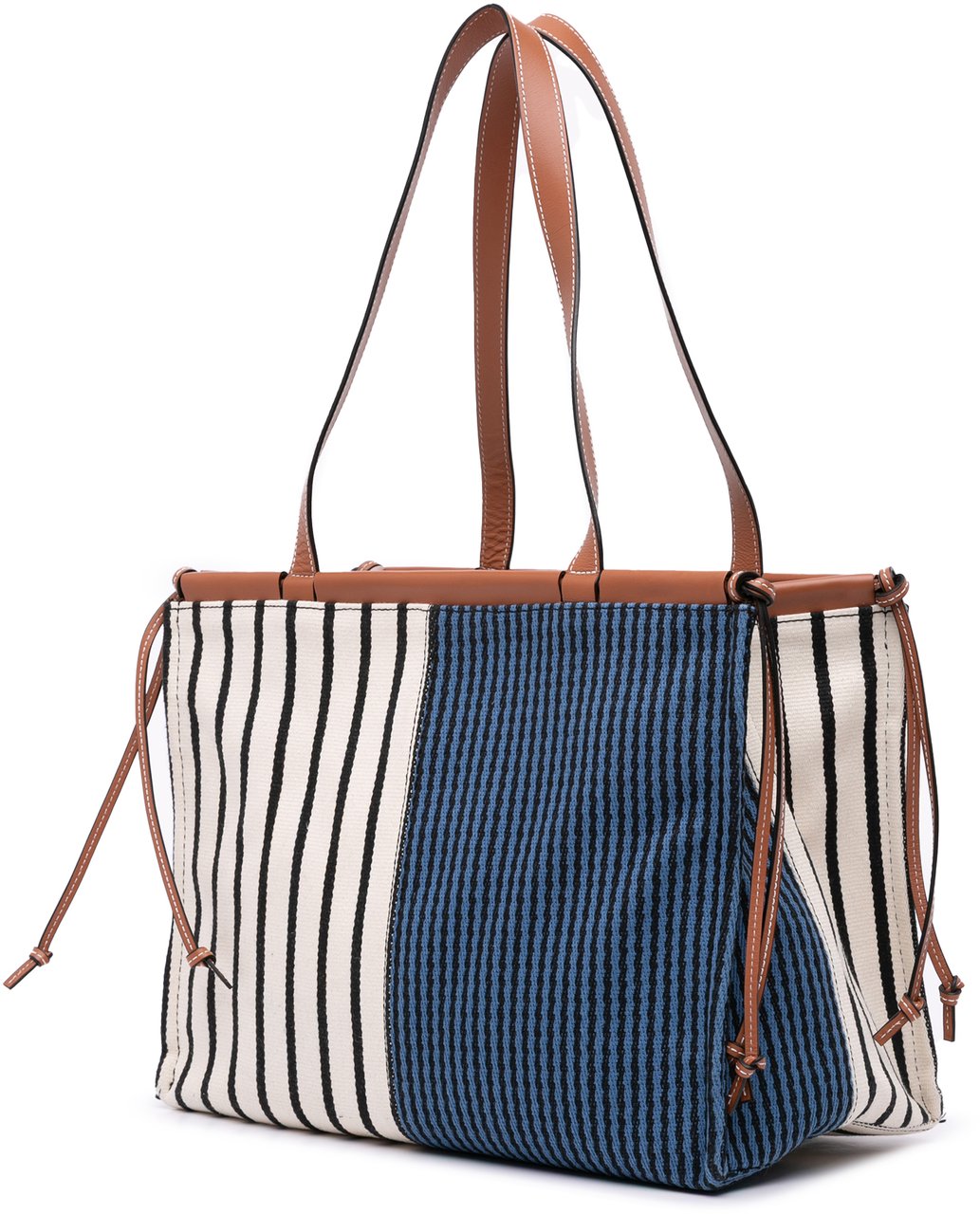Loewe Paulas Ibiza Large Canvas Stripes Cushion Tote Rood