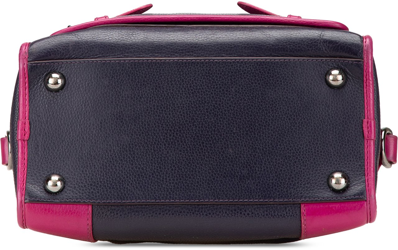 Loewe Grained Bicolor Calfskin Cruz Satchel Blauw