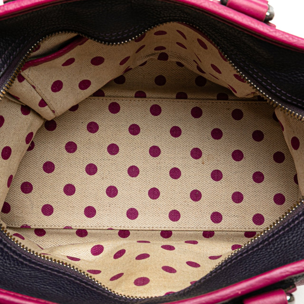 Loewe Grained Bicolor Calfskin Cruz Satchel Blauw