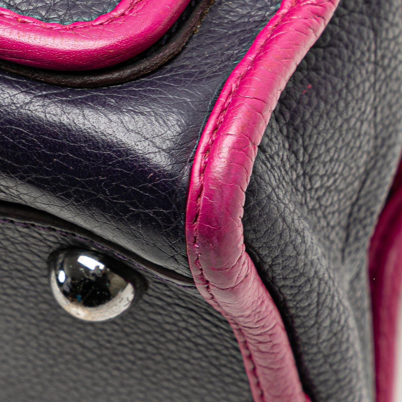 Loewe Grained Bicolor Calfskin Cruz Satchel Blauw