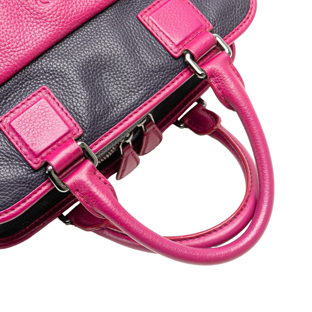 Loewe Grained Bicolor Calfskin Cruz Satchel Blauw