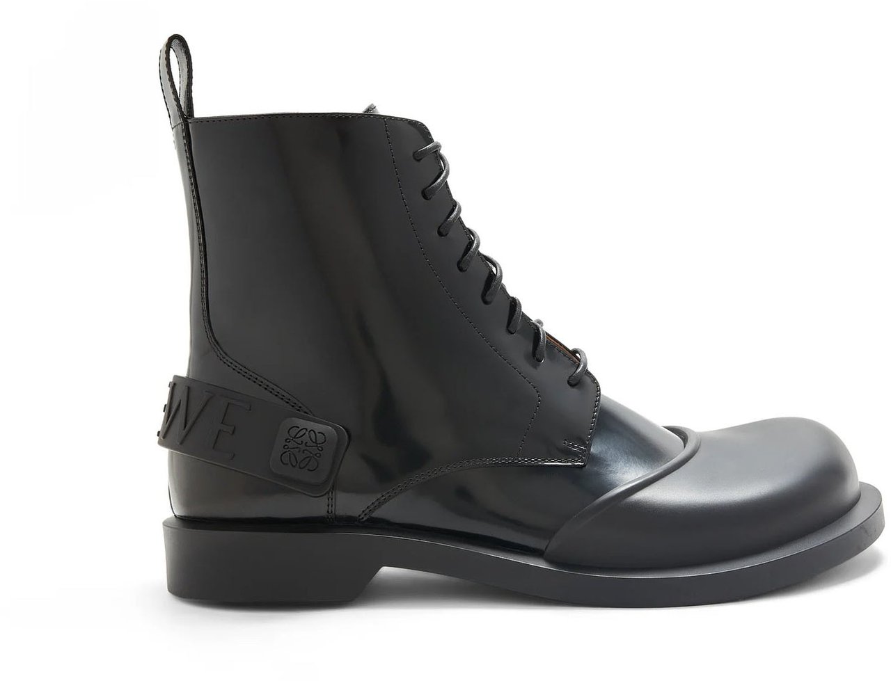 Loewe Loewe Leather Lace-Up Boots Zwart