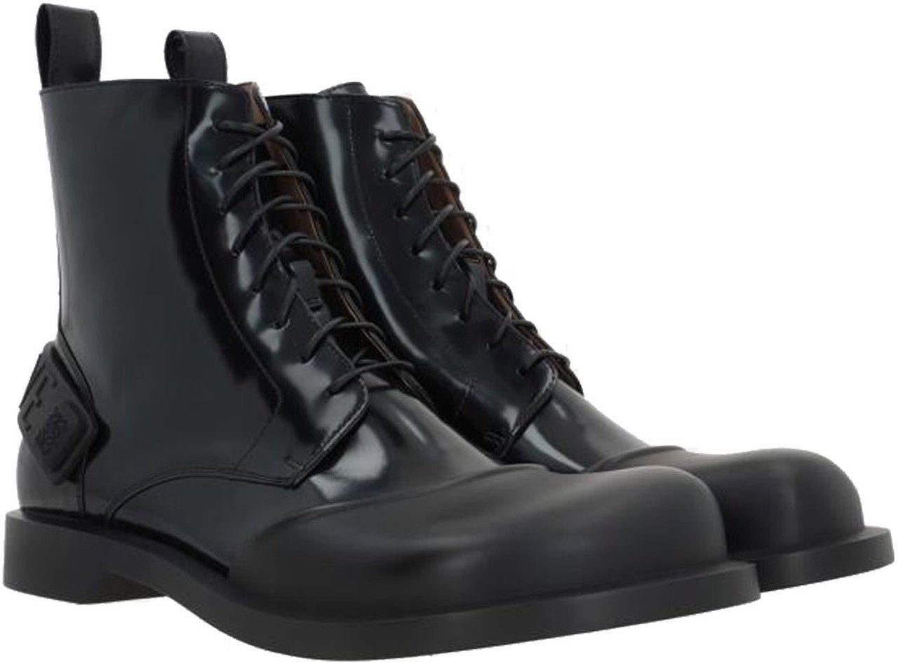 Loewe Loewe Leather Lace-Up Boots Zwart