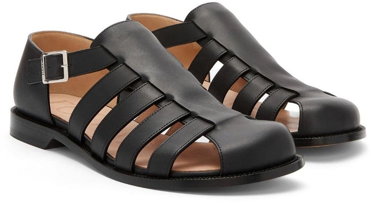 Loewe Loewe Campo Leather Sandals Zwart