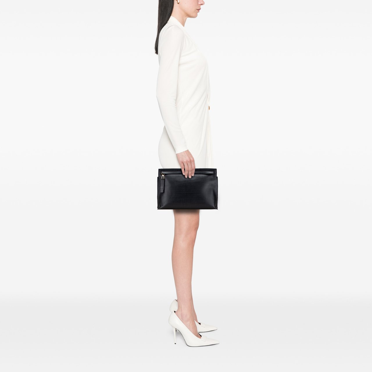 Loewe Leather Anagram T Clutch Zwart