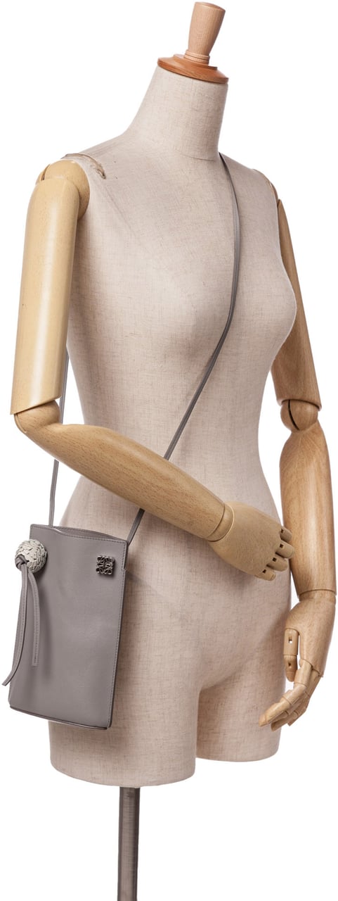 Loewe Calfskin Dice Pocket Crossbody Grijs