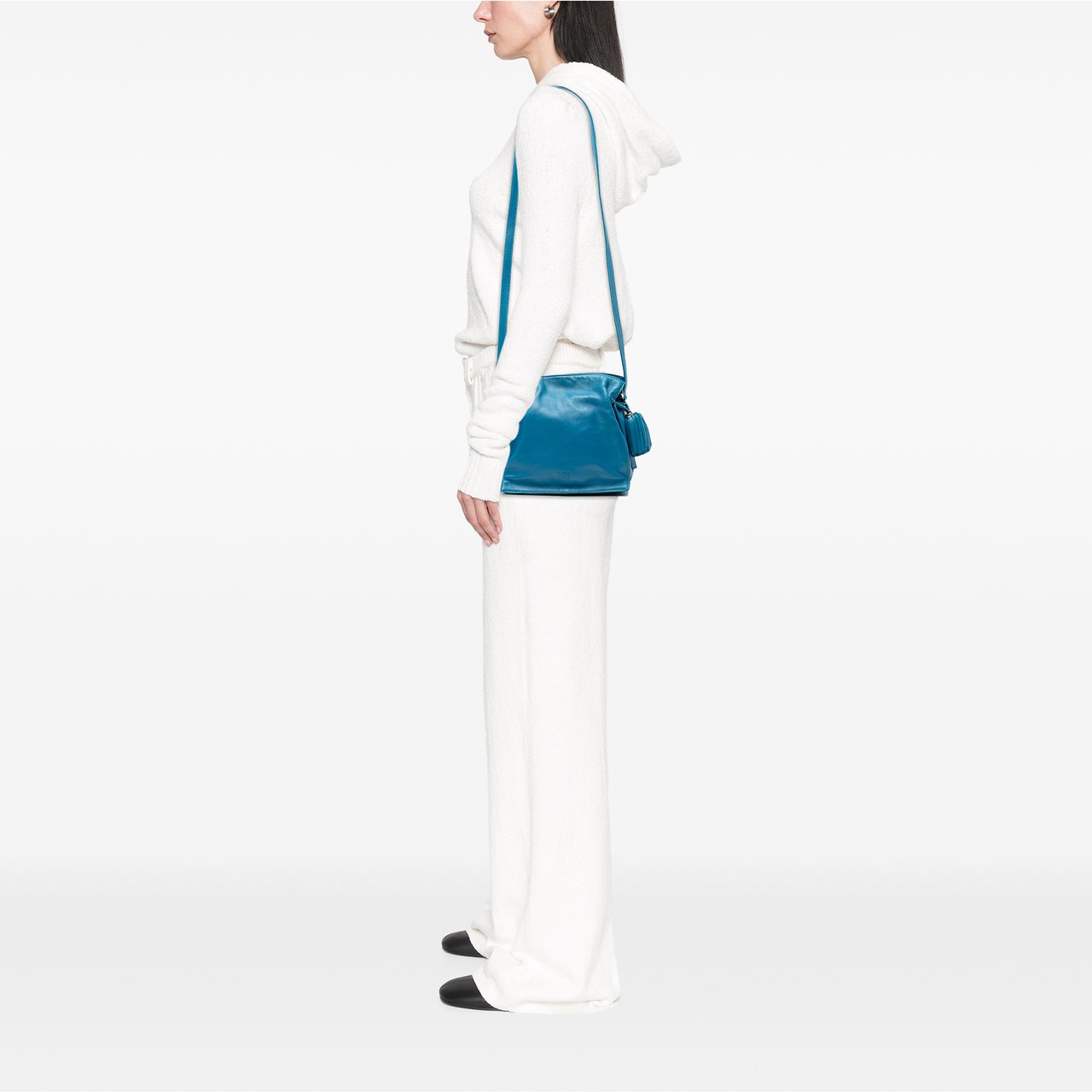 Loewe Nappa Flamenco Tassel Crossbody Blauw
