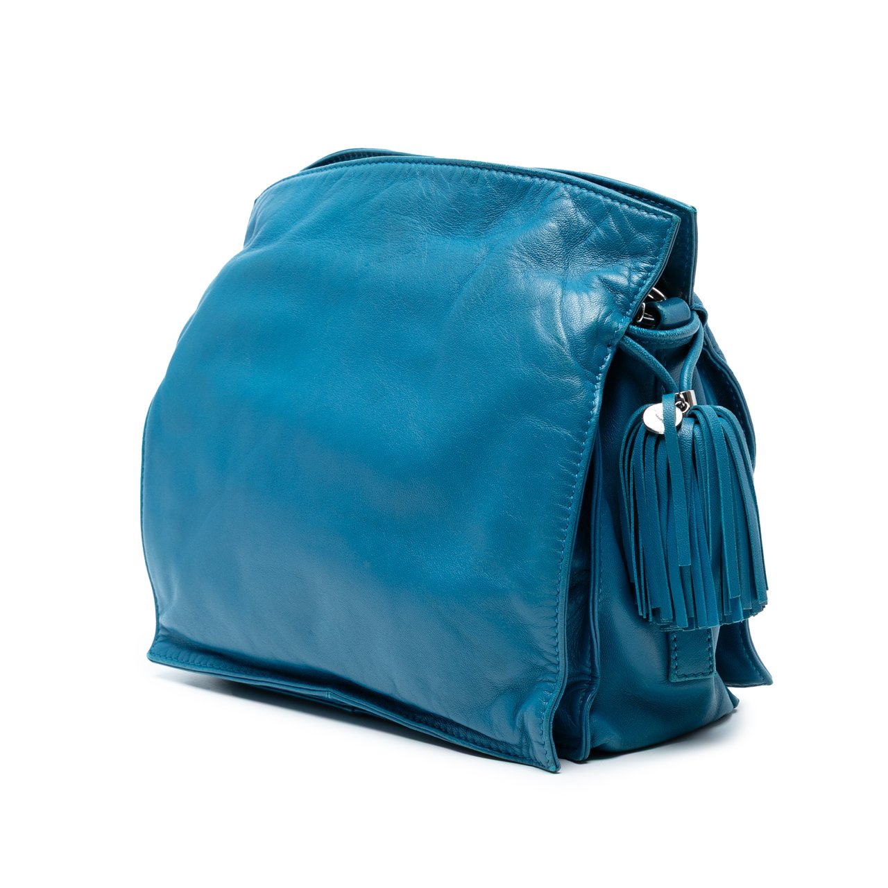 Loewe Nappa Flamenco Tassel Crossbody Blauw