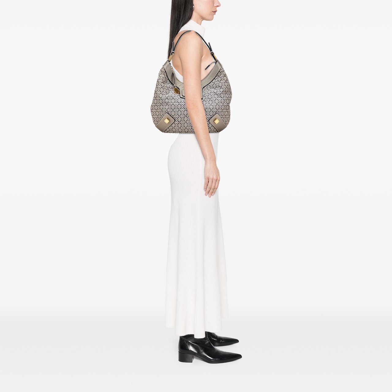Loewe Anagram Canvas New Road Hobo Grijs