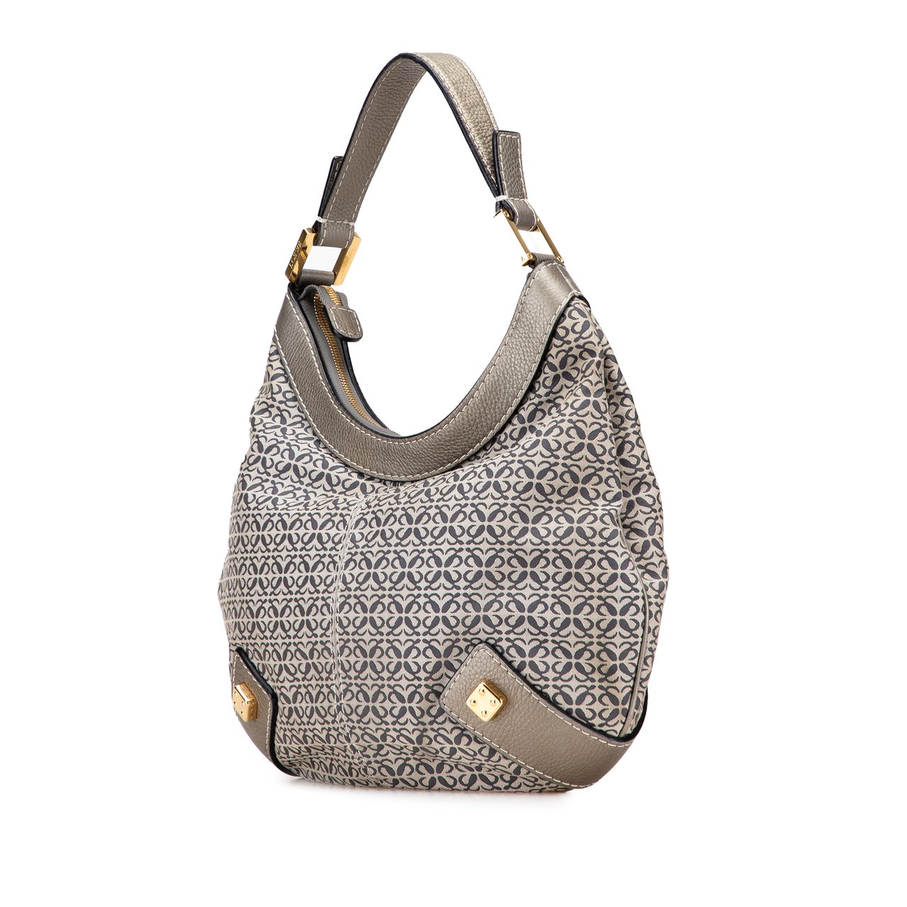 Loewe Anagram Canvas New Road Hobo Grijs