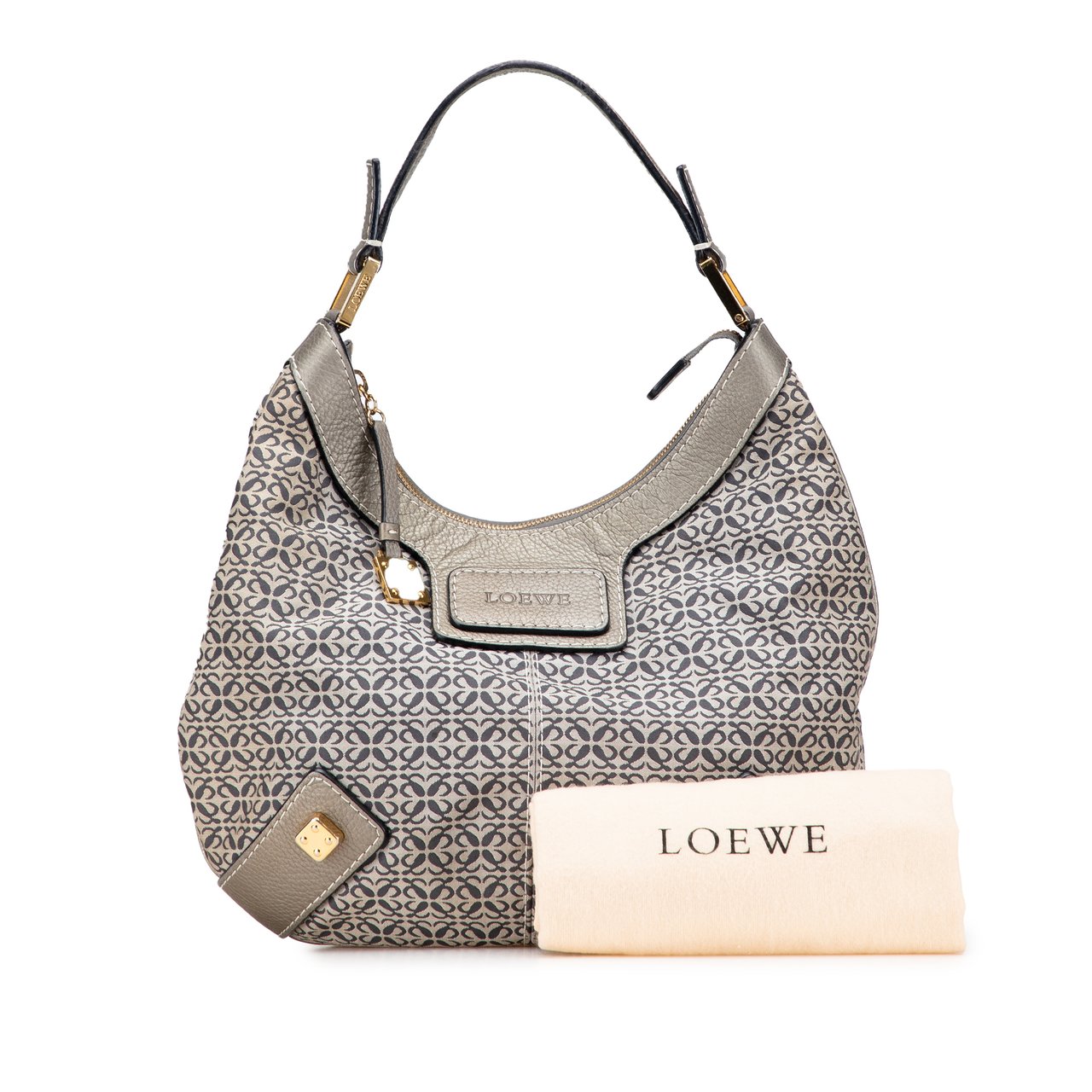 Loewe Anagram Canvas New Road Hobo Grijs