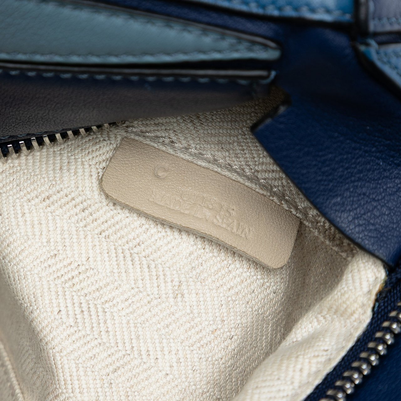 Loewe Medium Tricolor Calfskin Puzzle Satchel Blauw