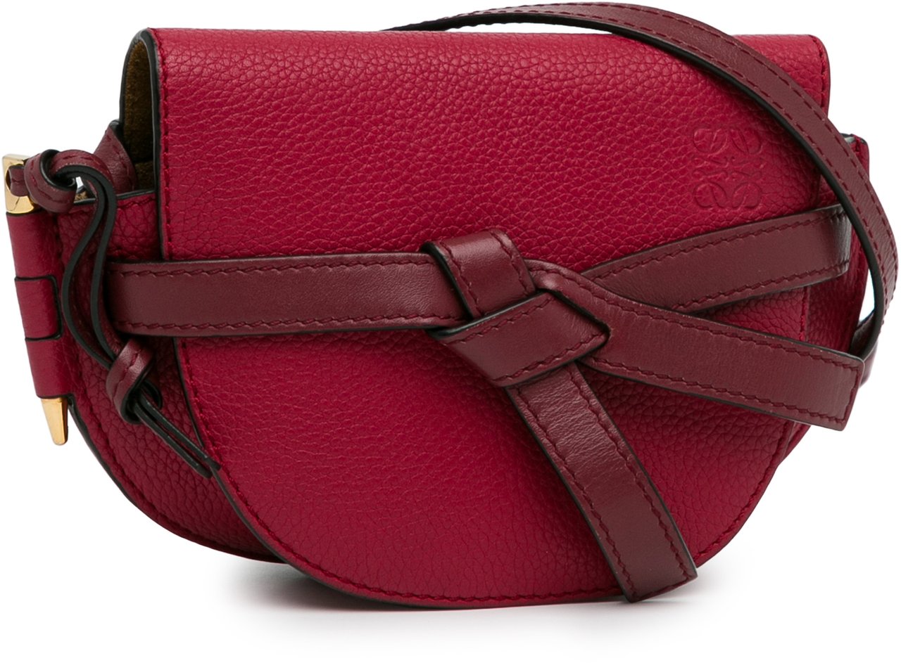 Loewe Mini Leather Gate Bag Rood