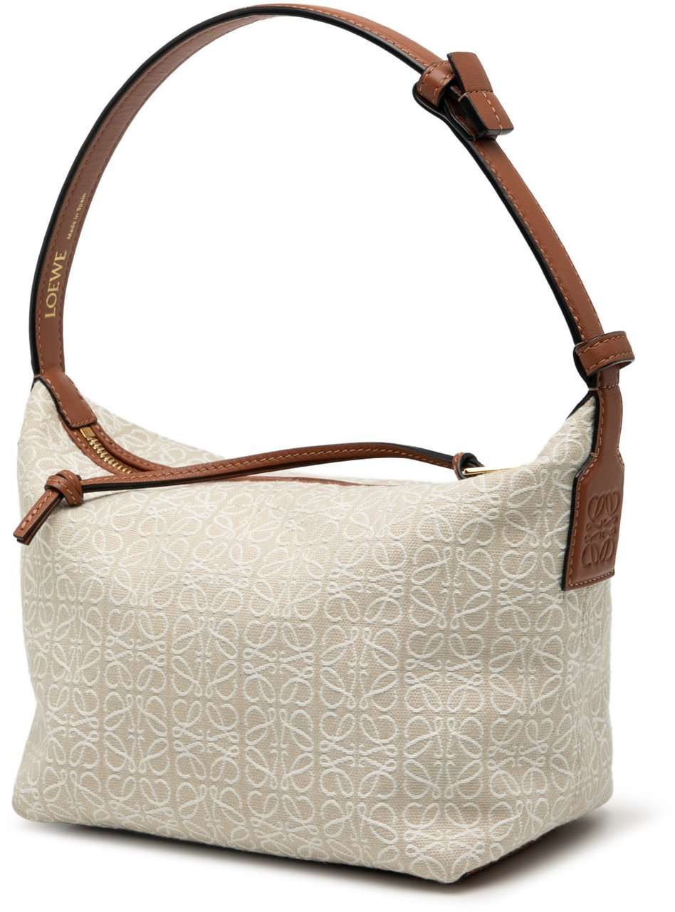 Loewe Small Anagram Jacquard Cubi Bag Bruin