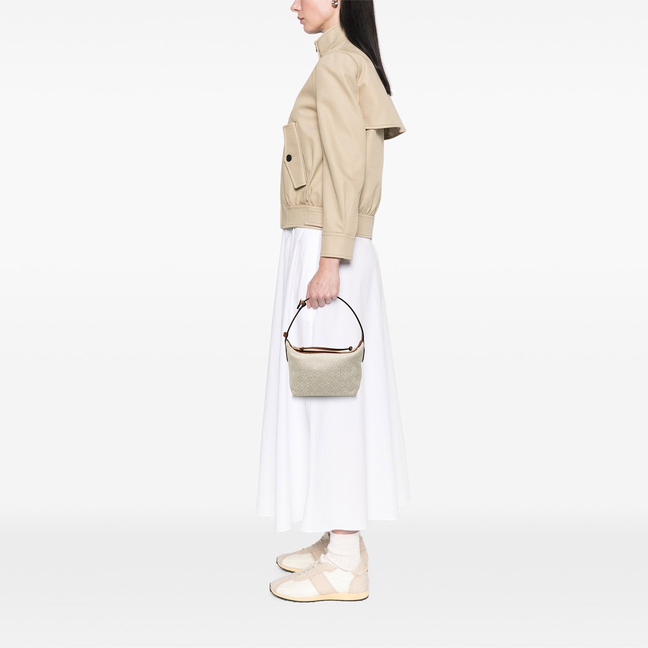 Loewe Small Anagram Jacquard Cubi Bag Bruin