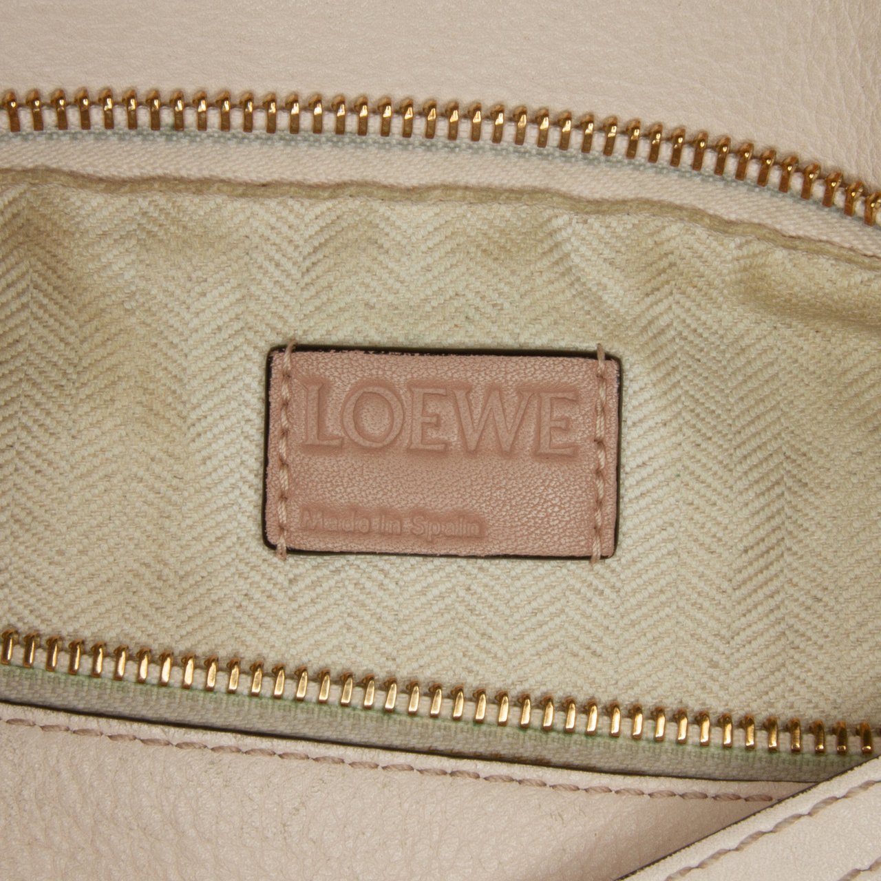 Loewe Small Tricolor Calfskin and Suede Puzzle Satchel Bruin