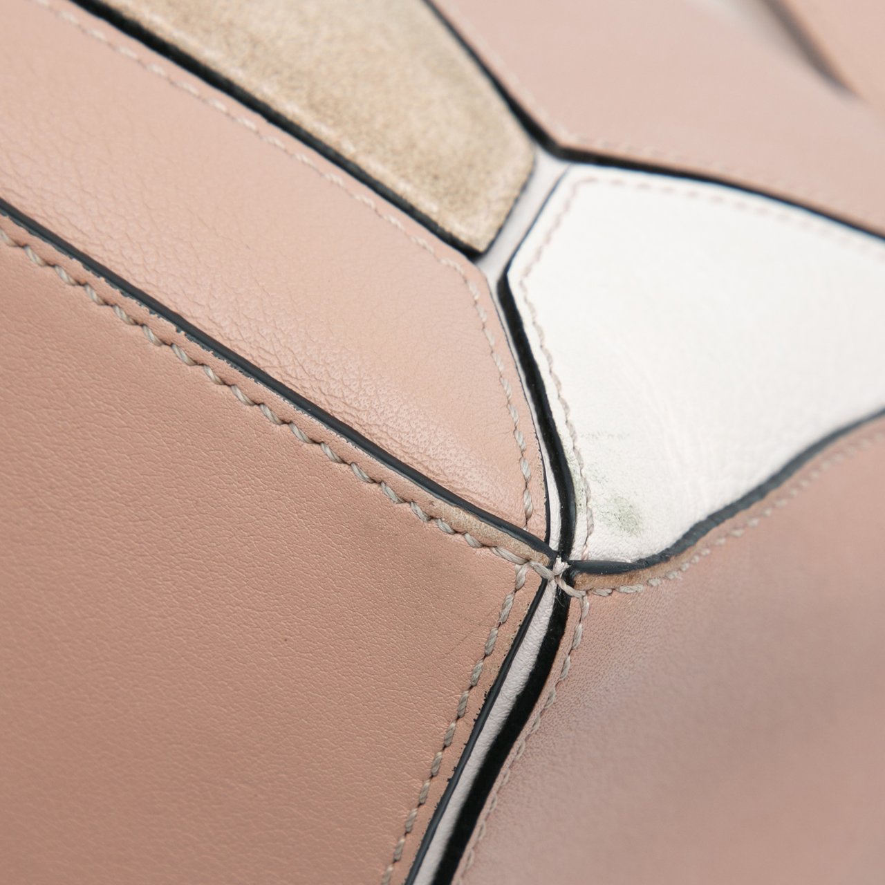 Loewe Small Tricolor Calfskin and Suede Puzzle Satchel Bruin