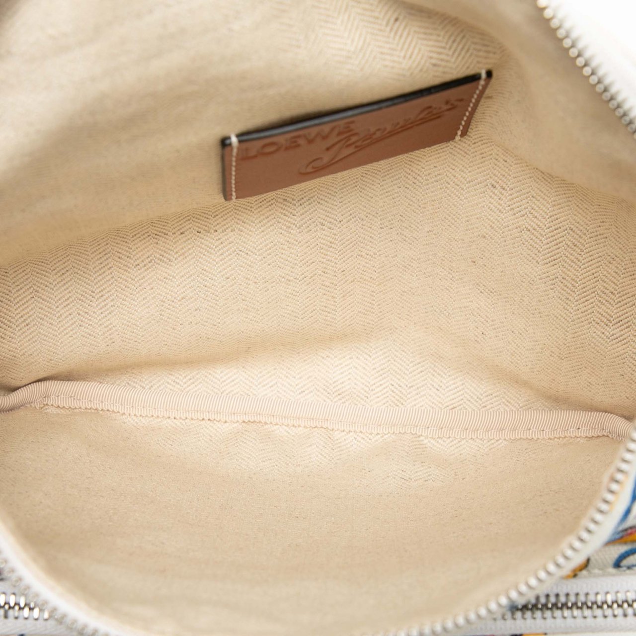 Loewe Paulas Ibiza Printed Canvas Belt Bag Wit