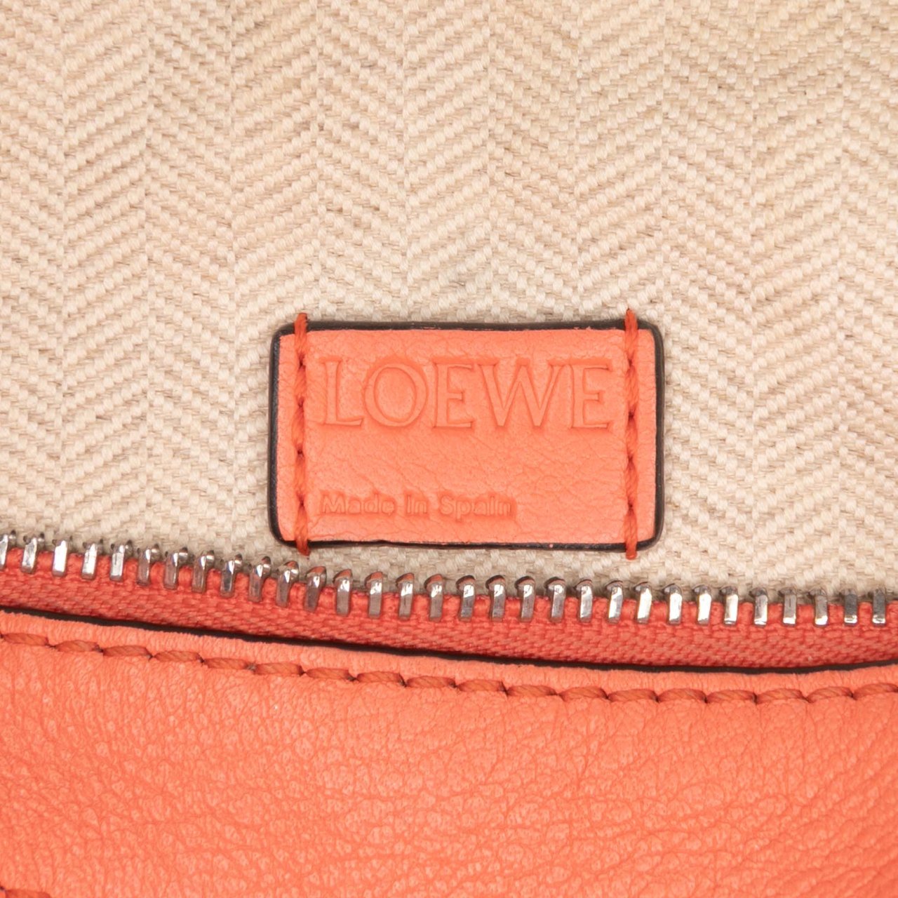 Loewe Mini Calfskin Puzzle Satchel Oranje