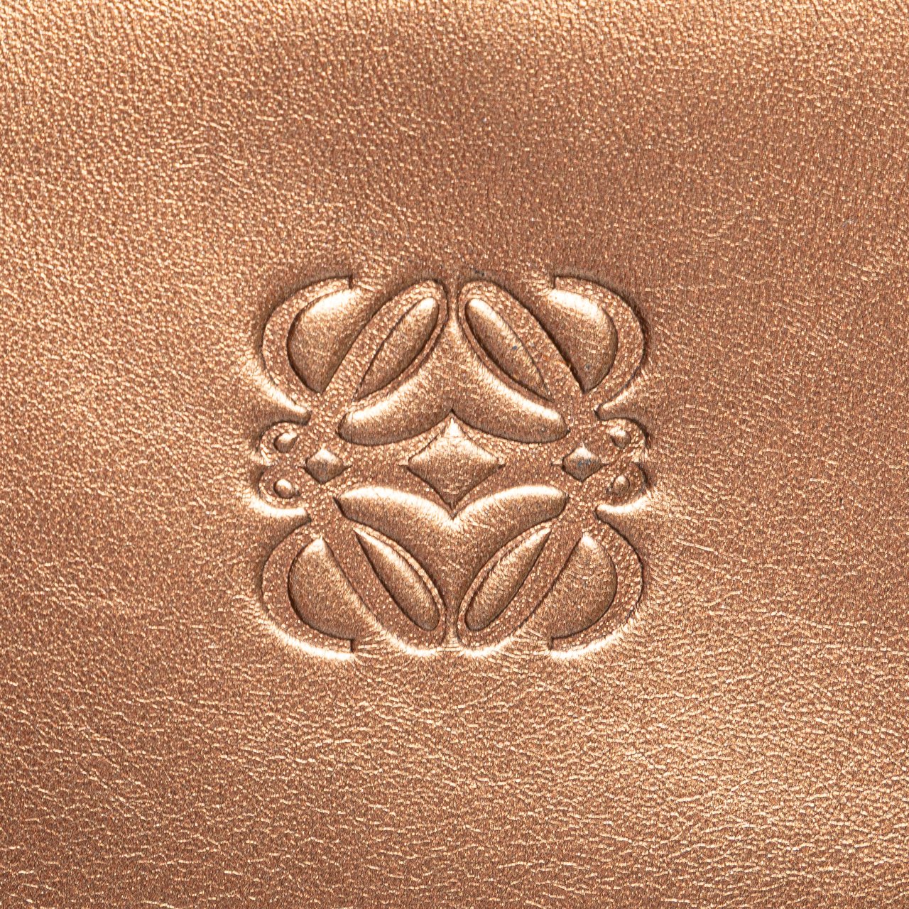 Loewe Metallic Leather Anagram Handbag Bruin