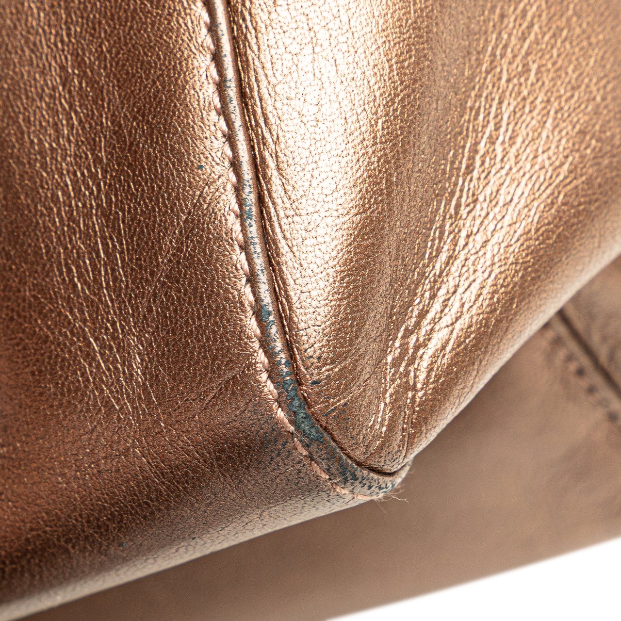 Loewe Metallic Leather Anagram Handbag Bruin