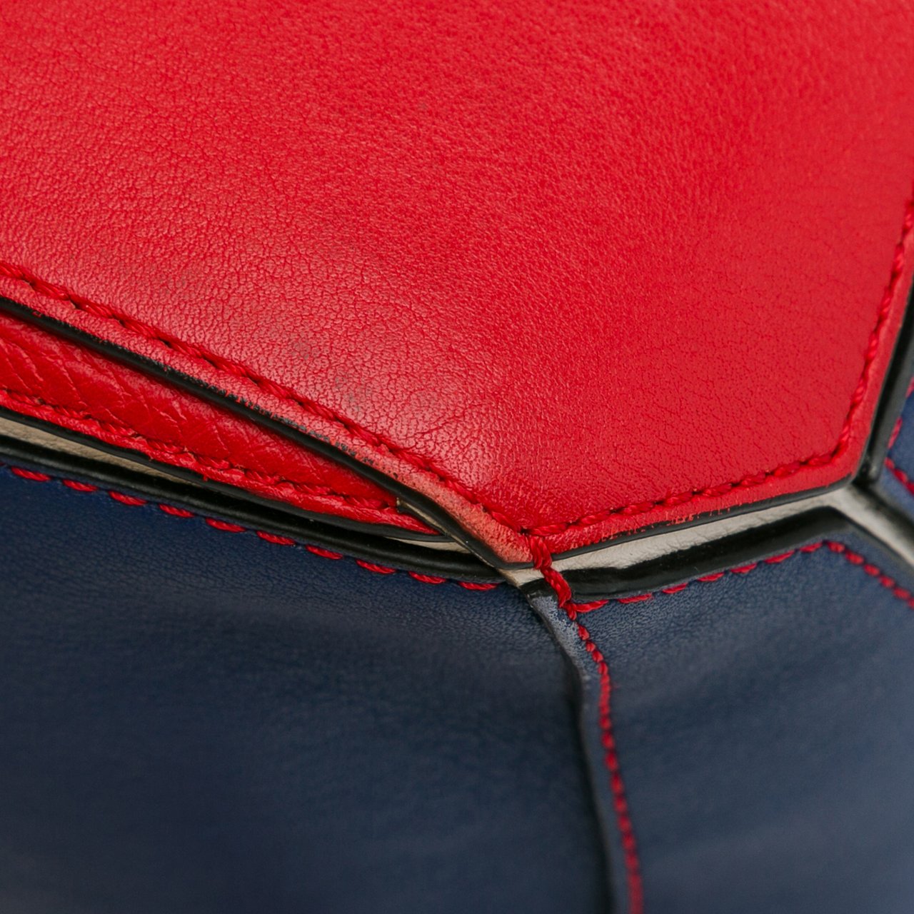 Loewe Small Bicolor Calfskin Puzzle Satchel Rood