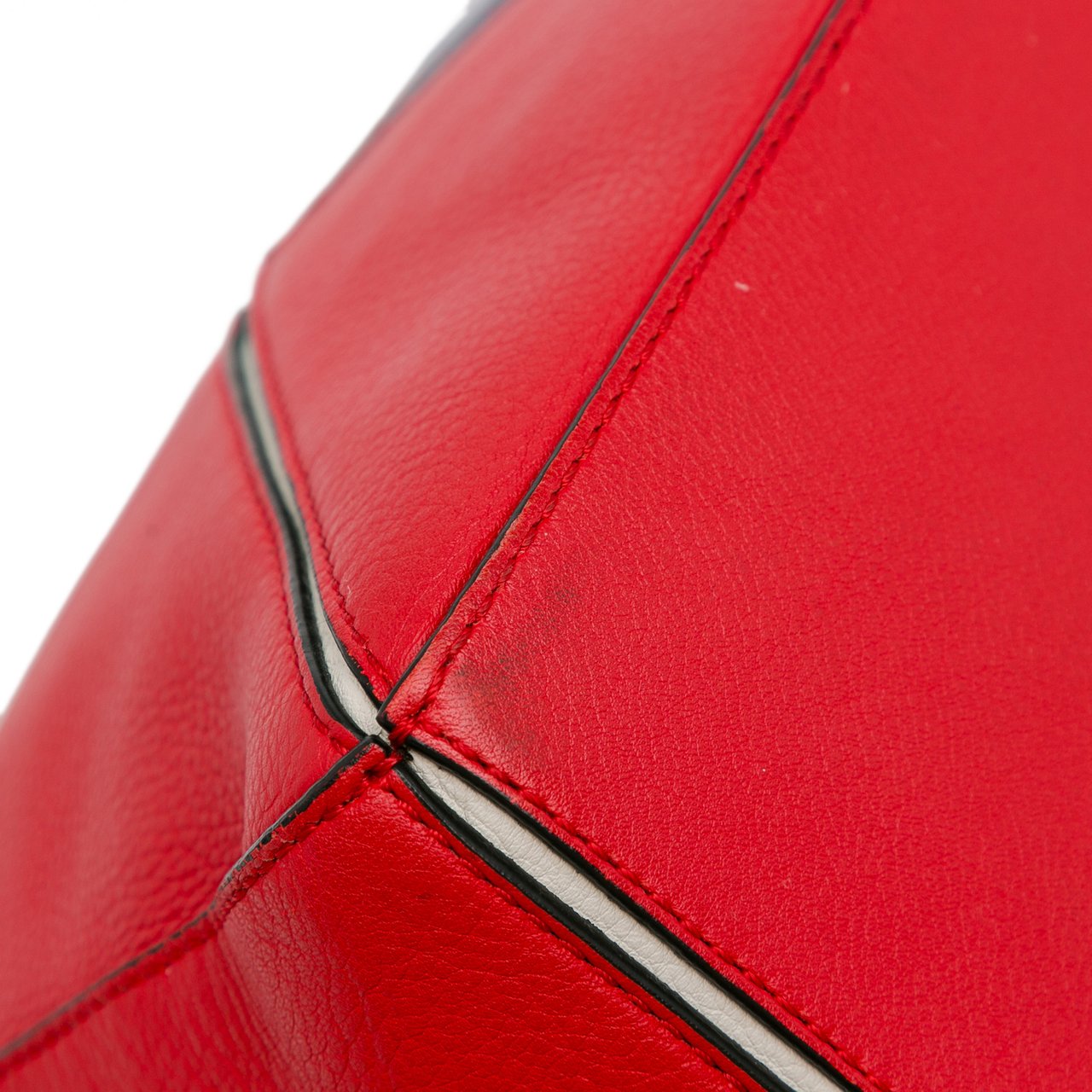 Loewe Small Bicolor Calfskin Puzzle Satchel Rood