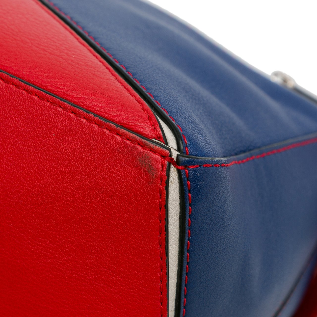 Loewe Small Bicolor Calfskin Puzzle Satchel Rood