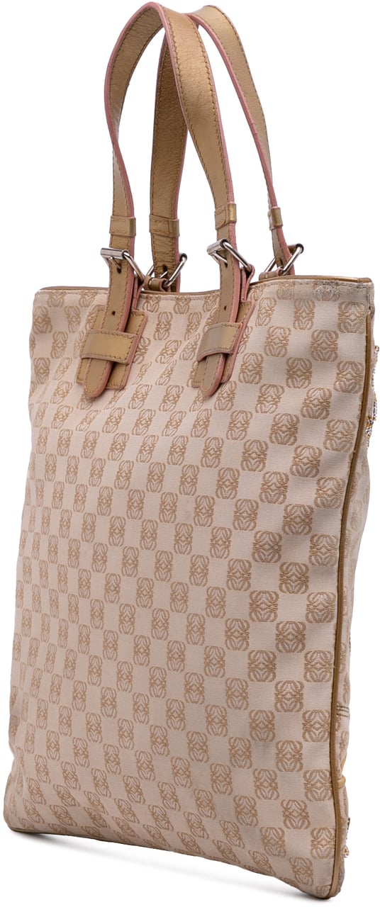 Loewe Anagram Canvas Embroidered Tote Bruin